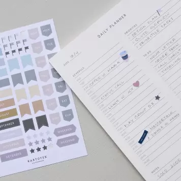 KARTOTEK - Daily planner Blok, A5, planlægningskalender KARTOTEK - Daily planner Blok, A5, planlægningskalender