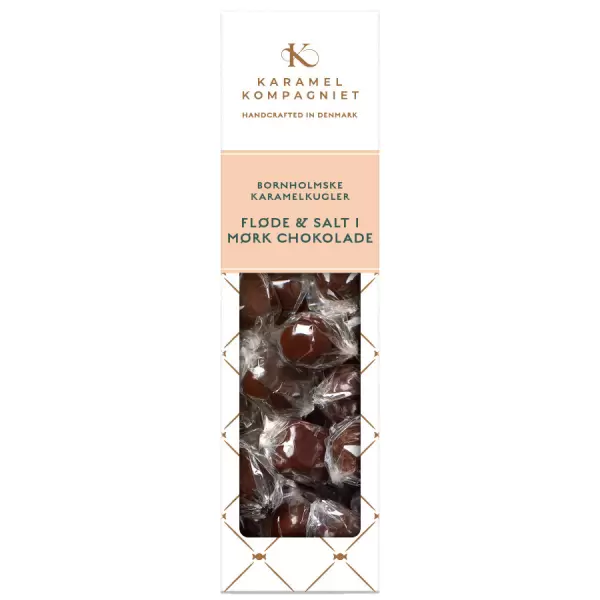 Karamel Kompagniet - Karamelkugler: Fløde & Salt i mørk chokolade