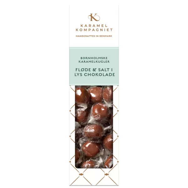 Karamel Kompagniet - Karamelkugler: Fløde & Salt i lys chokolade