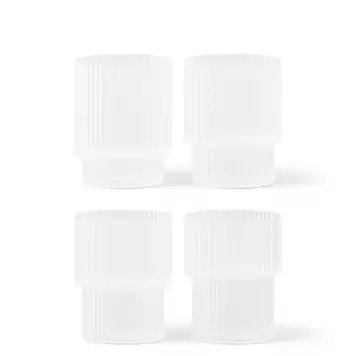 Ferm Living - 4 Ripple Glas, Frosted
