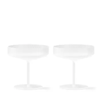 Ferm Living - 2 Ripple Champagneskåle, Frosted