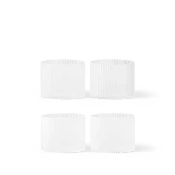 ferm LIVING - 4 Ripple Low Glasses, Frosted
