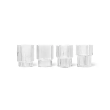 Ferm Living - 4 Ripple Glas, Klar Ferm Living - 4 Ripple Glas, Klar