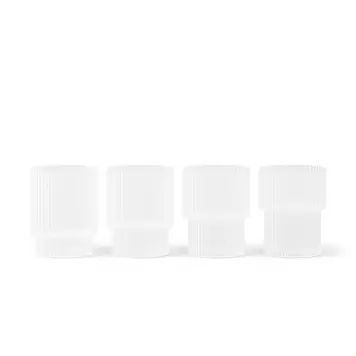 Ferm Living - 4 små Ripple Glas, Frosted