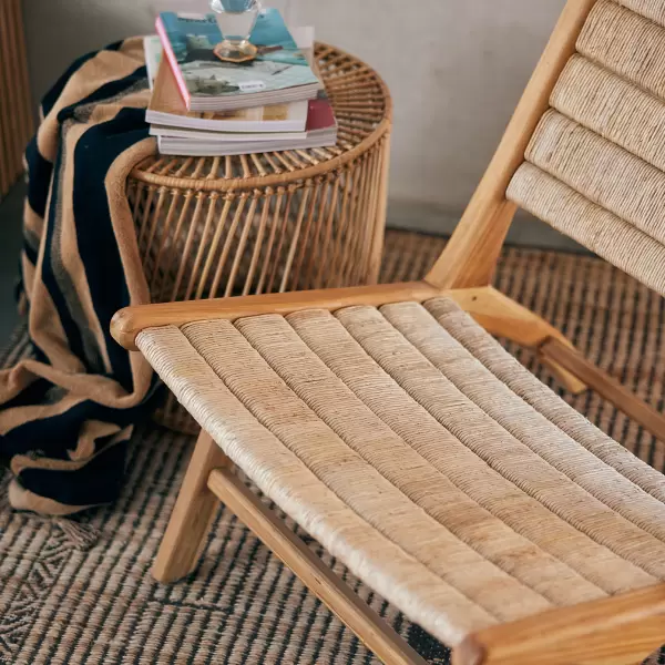 HK living - Loungestol Abaca, Teak -Hent selv