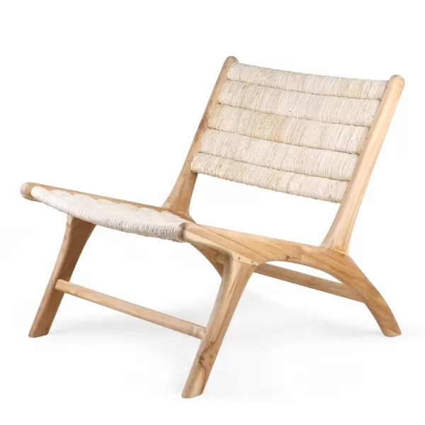 HK living - Loungestol Abaca, Teak -Hent selv