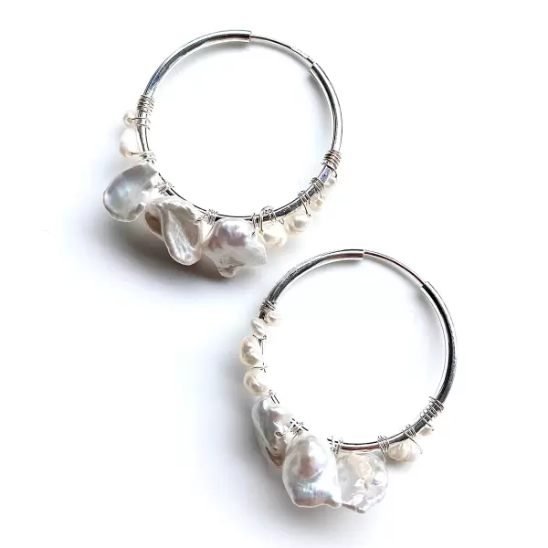 Sisse Dinesen - Perline øreringe, sølv