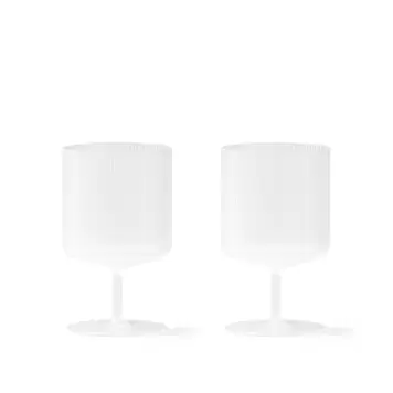 Ferm Living - 2 Ripple Vinglas, Frosted