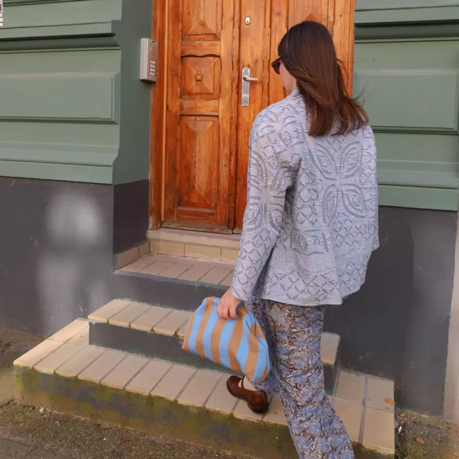 By Stær - Alba Clutch, Lyseblå/Beige