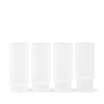 Ferm Living - 4 Ripple Long Drink Glas, Frosted