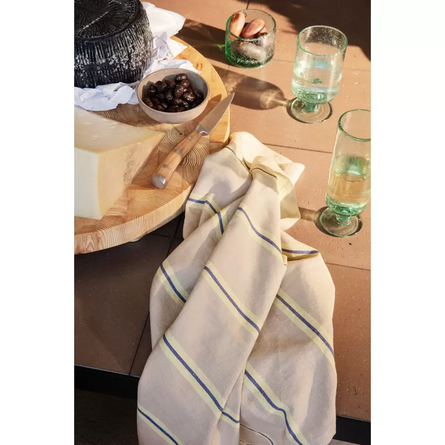 ferm LIVING - Hale viskestykke- Oyster/Lemon/Br Blue