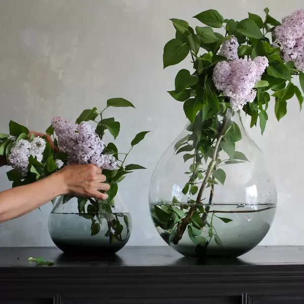 Ro Collection - Flower vase no.23, Smoked grey