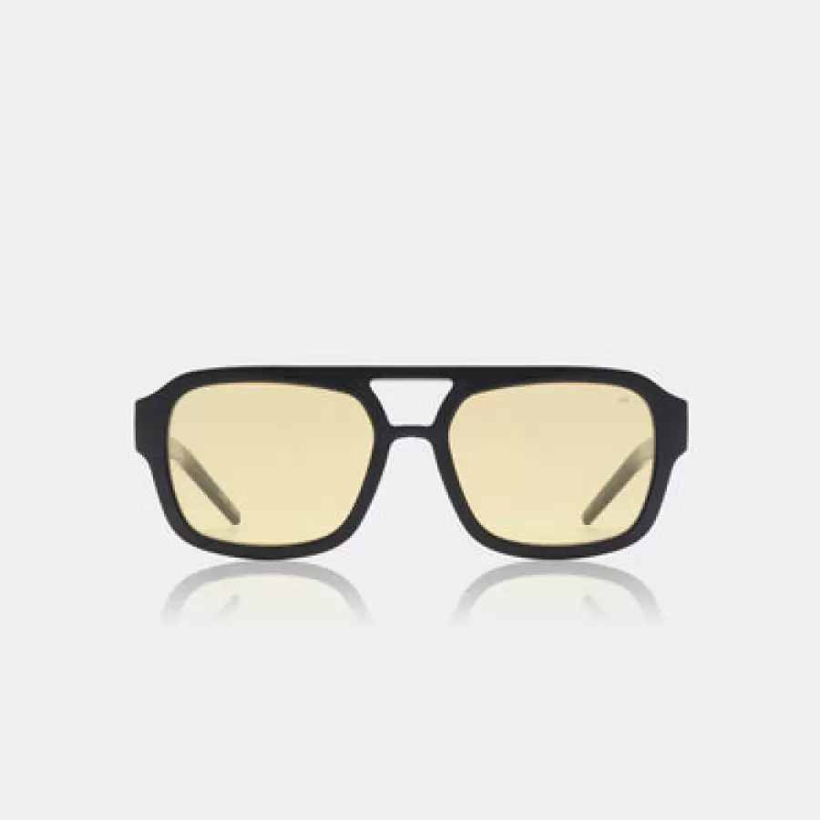 A.Kjærbede - Solbrille Kaya, Black-Yellow lenses