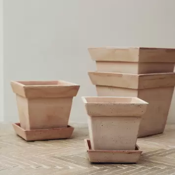 Bergs Potter - 21*21 Krukke Gaia, Uglaseret Rosa - Hent selv Bergs Potter - 21*21 Krukke Gaia, Uglaseret Rosa - Hent selv
