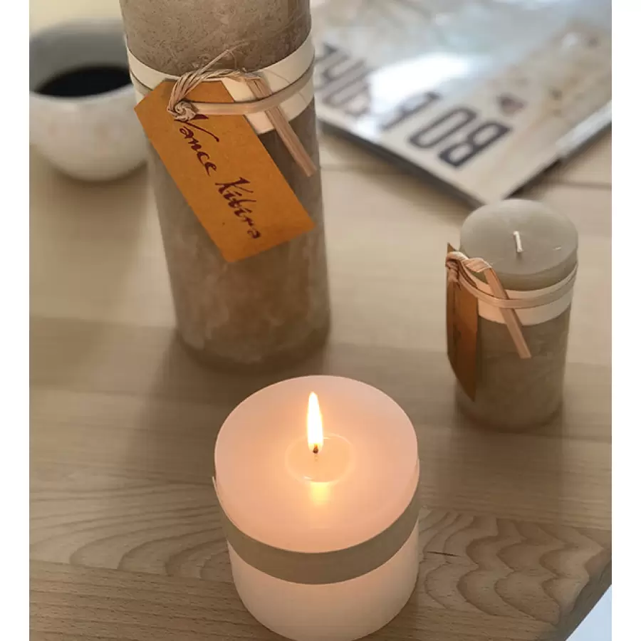 Lübech Living - Timber Bloklys, Charcoal Ø:8*7,5