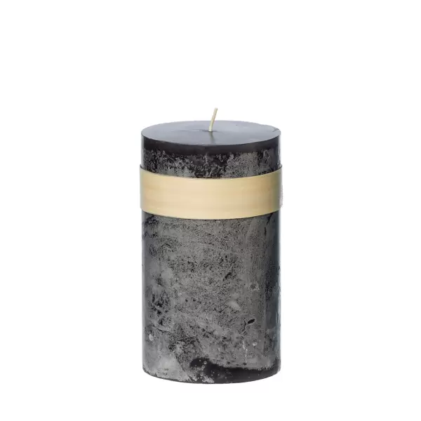 Lübech Living - Timber Bloklys, Charcoal Ø:8*7,5 Lübech Living - Timber Bloklys, Charcoal Ø:8*7,5