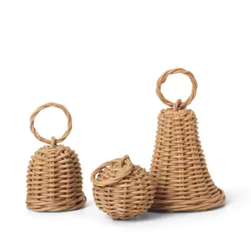 Ferm Living - 3 Flettede Juleklokker, Natur