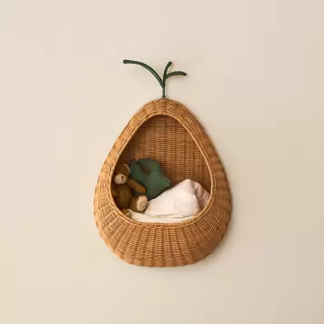 Ferm Living - Pære Flettet Vægkurv Ferm Living - Pære Flettet Vægkurv