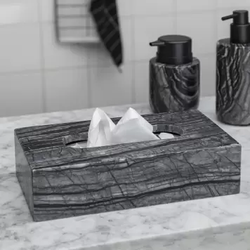 Mette Ditmer - Kleenex Cover Marmor, Sort/Grå Mette Ditmer - Kleenex Cover Marmor, Sort/Grå
