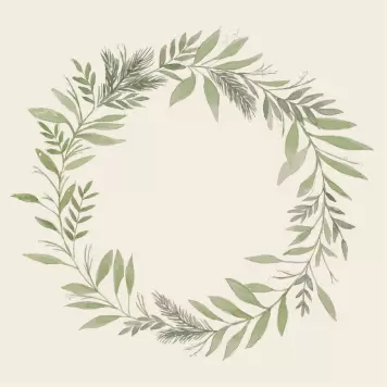 Ib Laursen - Papirservietter, Grøn krans 20 stk. 33*33