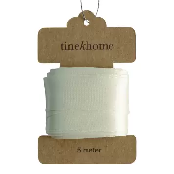 TineK Home - 5 m. Satinbånd, Creme Bredde 2,5 cm. - lav selv sløjfer