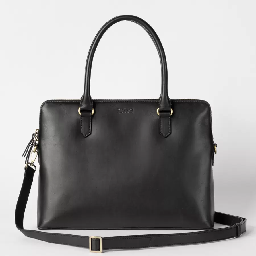 O My Bag - Arbejdstaske 16" Hayden, Black Classic Leather