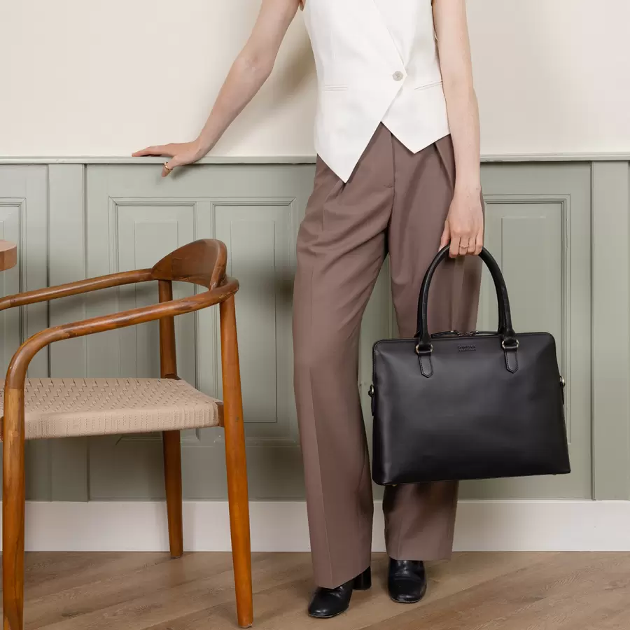 O My Bag - Arbejdstaske 16" Hayden, Black Classic Leather