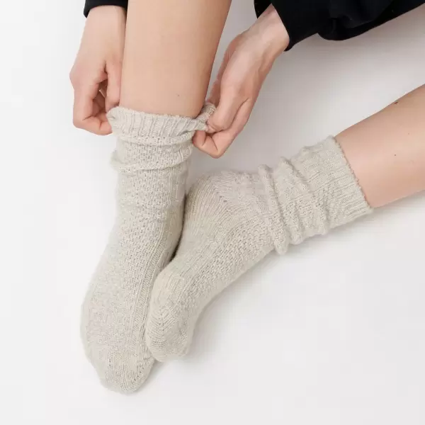 moshi moshi mind - Winter Socks, Egret Melange