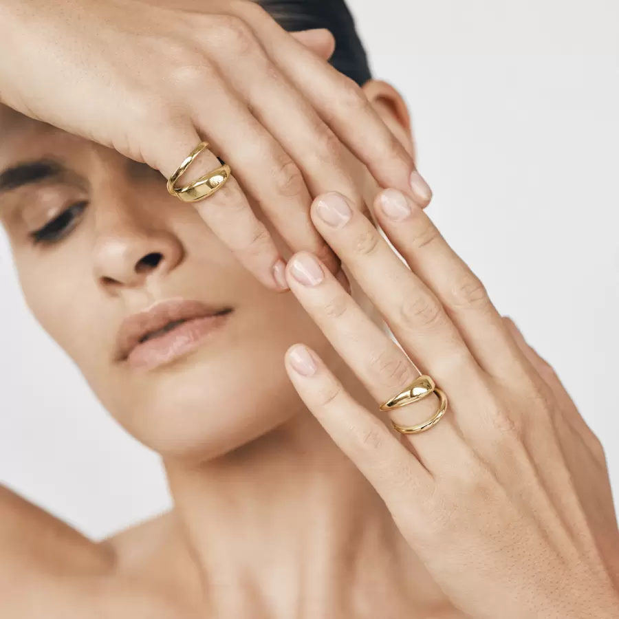Trine Tuxen - Ring Loop, Forgyldt sterlingsølv