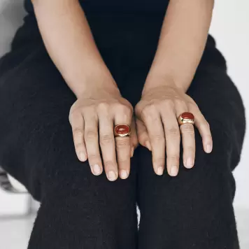 Trine Tuxen - Ring Flare, Forgyldt sterlingsølv Trine Tuxen - Ring Flare, Forgyldt sterlingsølv