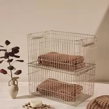 Ferm Living - 2 stk. Stabelbare kurve Cala, Cashmere