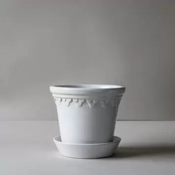 Bergs Potter -  Ø:18 Krukkesæt Københavner, Glaseret Mineral White
