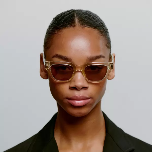 A.Kjærbede - Solbrille Kaws, Ecru Transparent
