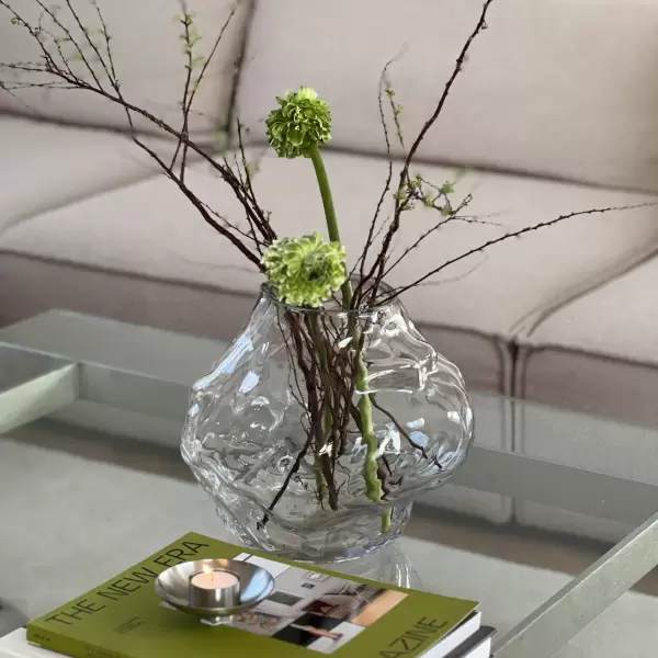 HK living - Cloud Vase Lav, Klart Glas Ø:28*24,5 HK living - Cloud Vase Lav, Klart Glas Ø:28*24,5
