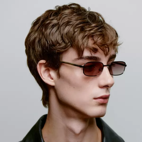 A.Kjærbede - Solbrille Noah, Silver Striped Horn