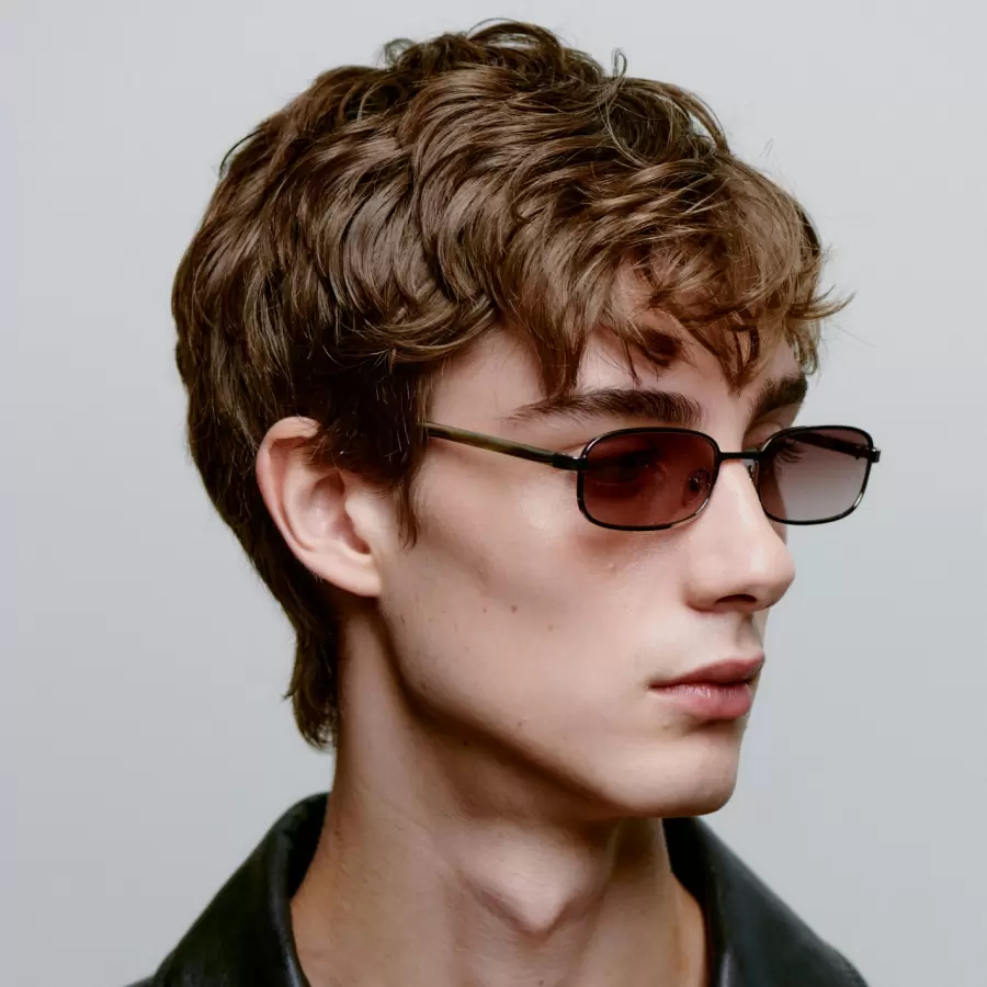 A.Kjærbede - Solbrille Noah, Silver Striped Horn