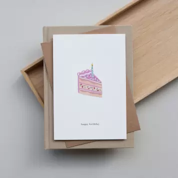 KARTOTEK - Kort Cake Slice, Happy birthday