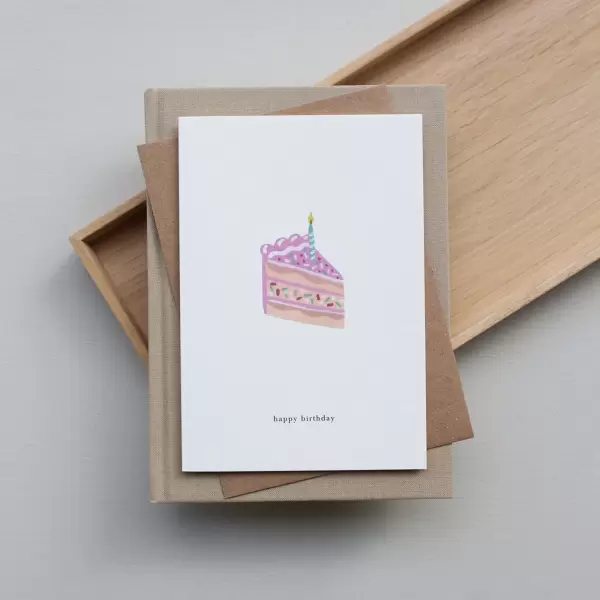 KARTOTEK - Kort Cake Slice, Happy birthday