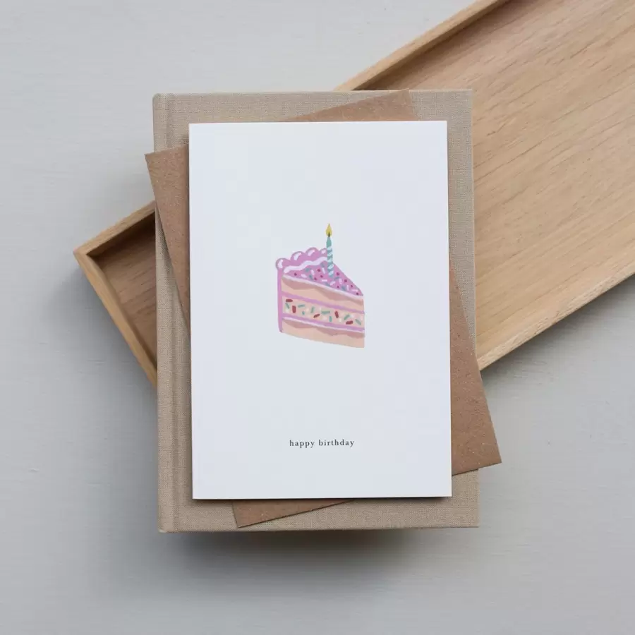 KARTOTEK - Kort Cake Slice, Happy birthday