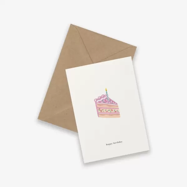 KARTOTEK - Kort Cake Slice, Happy birthday