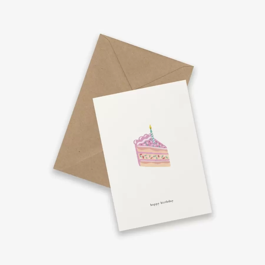 KARTOTEK - Kort Cake Slice, Happy birthday