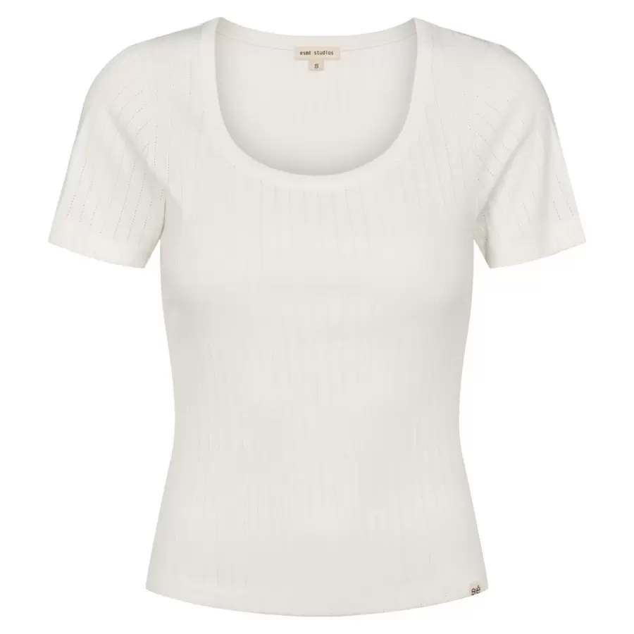 esmé studios - Ella Wide O-neck Top, Snow White