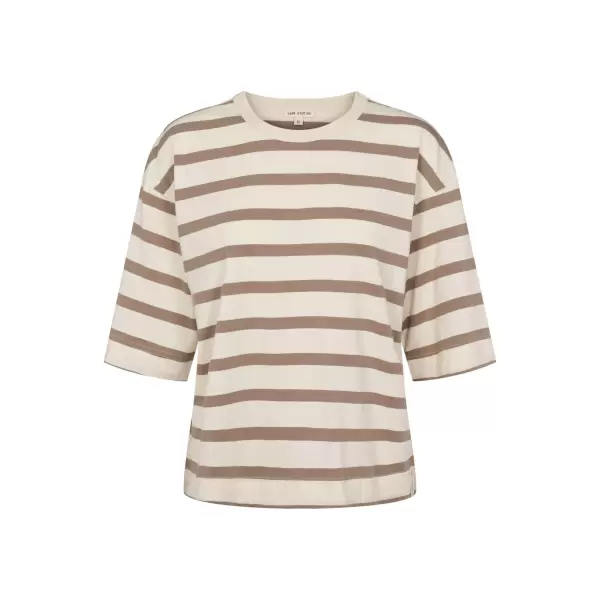 esmé studios - Signe 2/4 Boxy T-shirt, Stripe Fungi