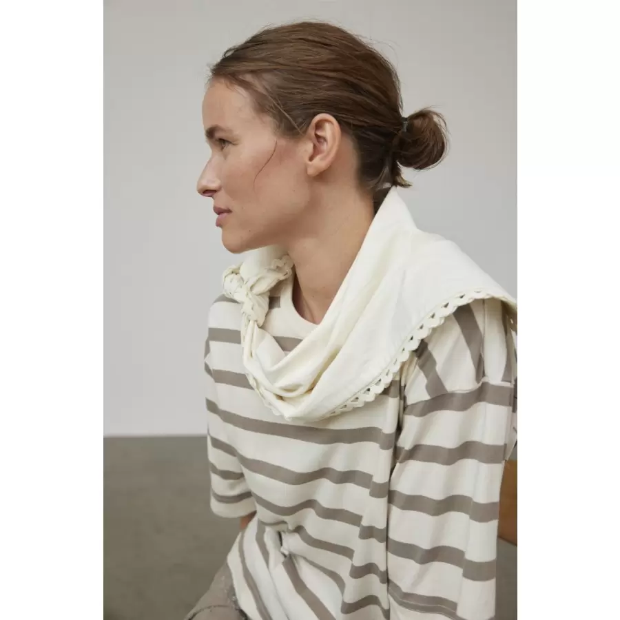 esmé studios - Signe 2/4 Boxy T-shirt, Stripe Fungi