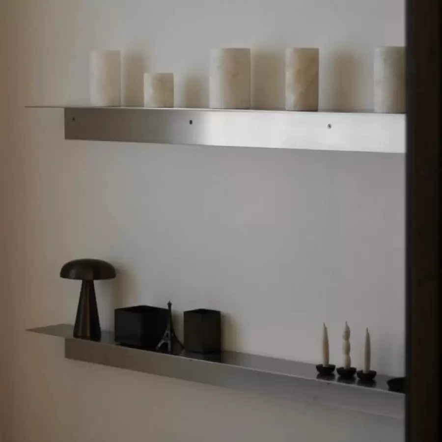 Acier Studio - Bergen hylde, Børstet rustfrit stål (120*15*10)