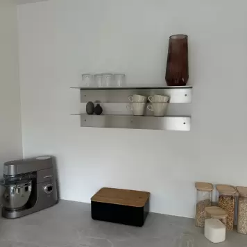 Acier Studio - Bergen hylde, Børstet rustfrit stål (120*15*10)
