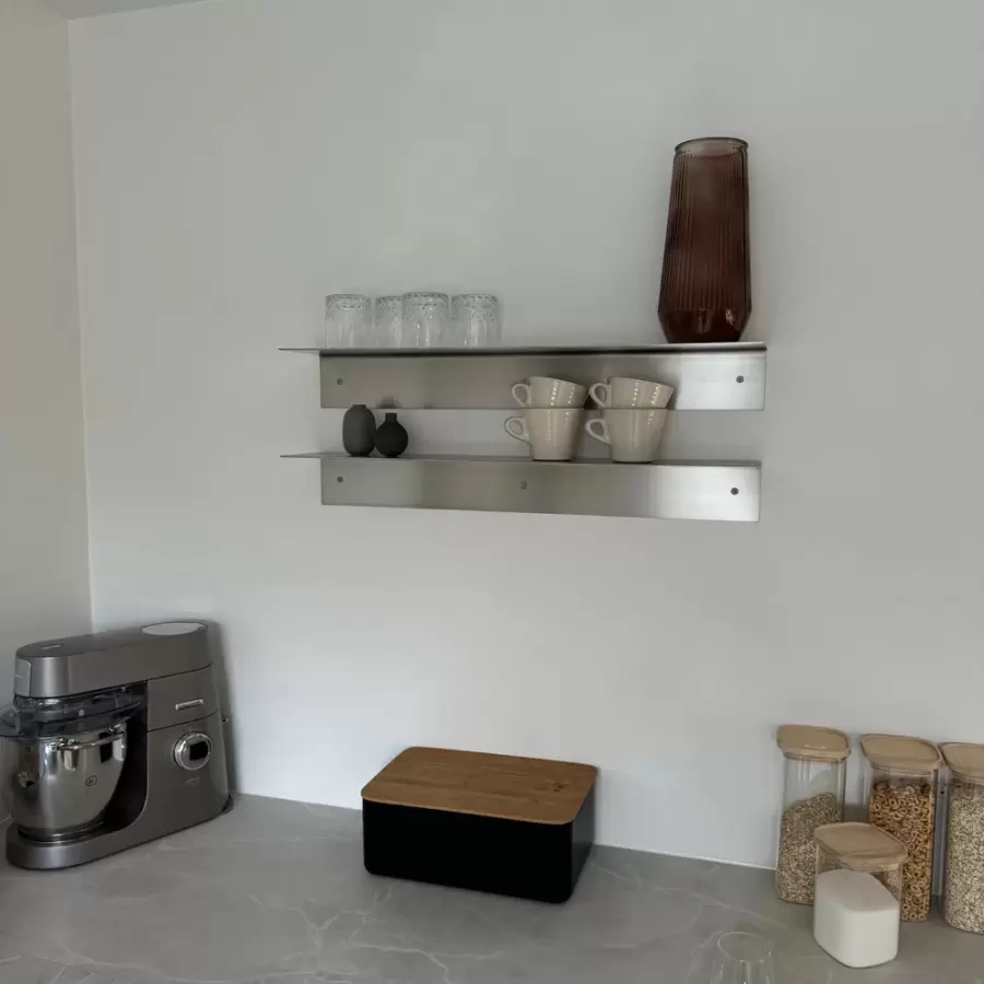 Acier Studio - Bergen hylde, Børstet rustfrit stål (120*15*10)
