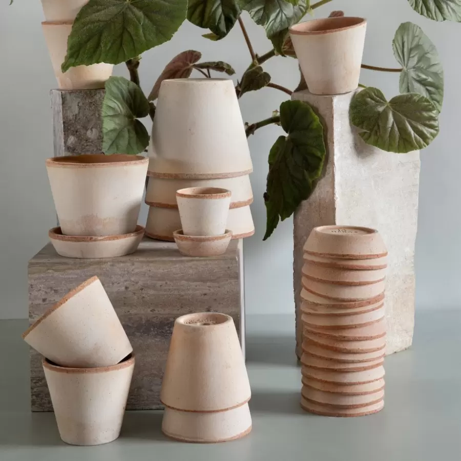 Bergs Potter - Urtepotte Julie inkl underskål, Rosa Ø:14 cm.
