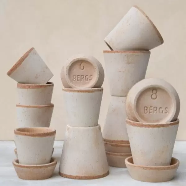 Bergs Potter - Urtepotte Julie inkl underskål, Rosa Ø:14 cm.
