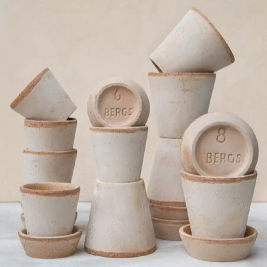 Bergs Potter - Urtepotte Julie inkl underskål, Rosa Ø:14 cm.